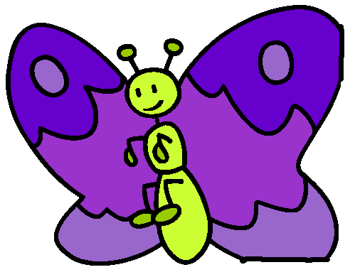 En este ejercicio he coloreado la mariposa y para hacerlo he dibujado unas líneas de color negro en algunos lados para que la pintura no llene el fondo